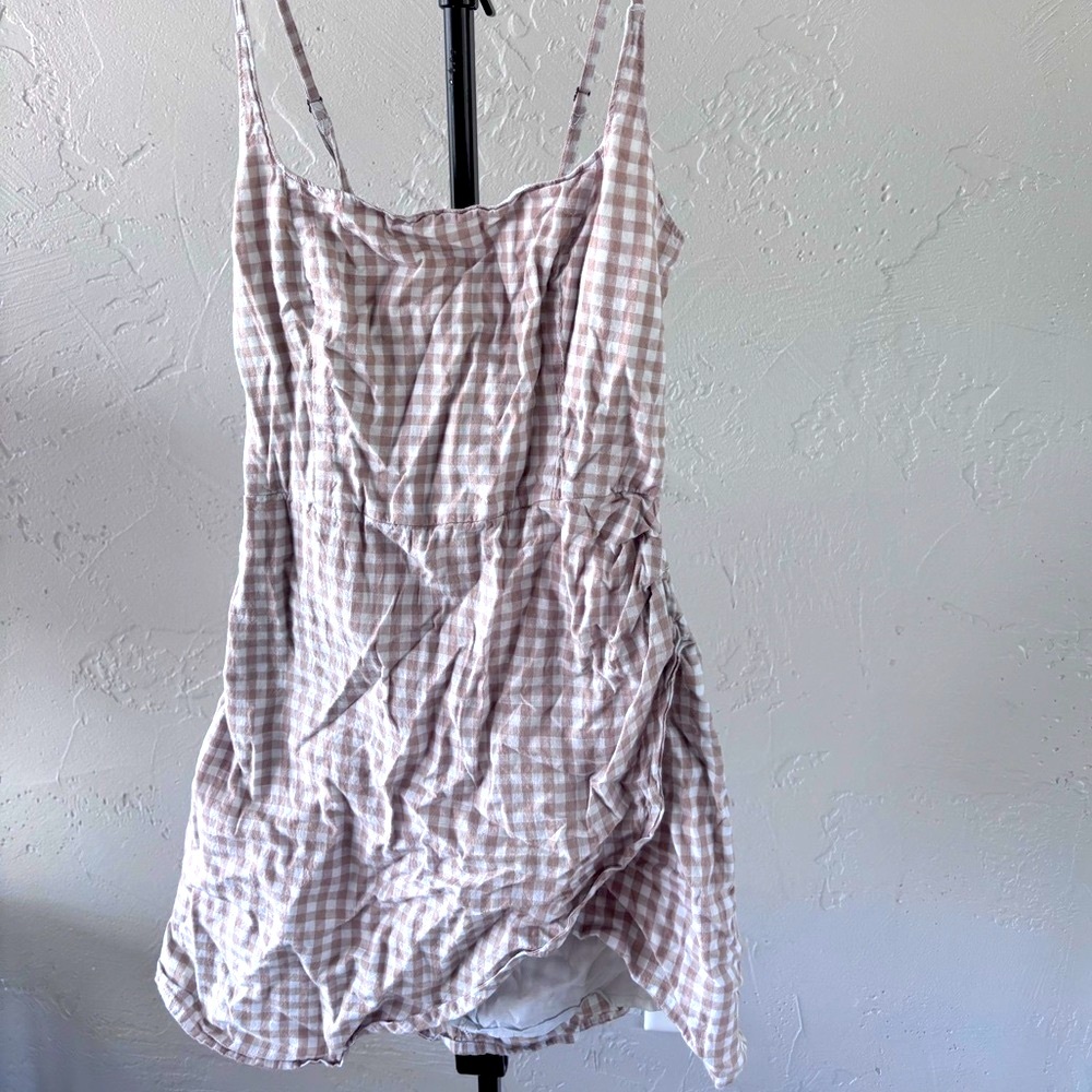 Abercrombie & Fitch Tan Checkered Dress